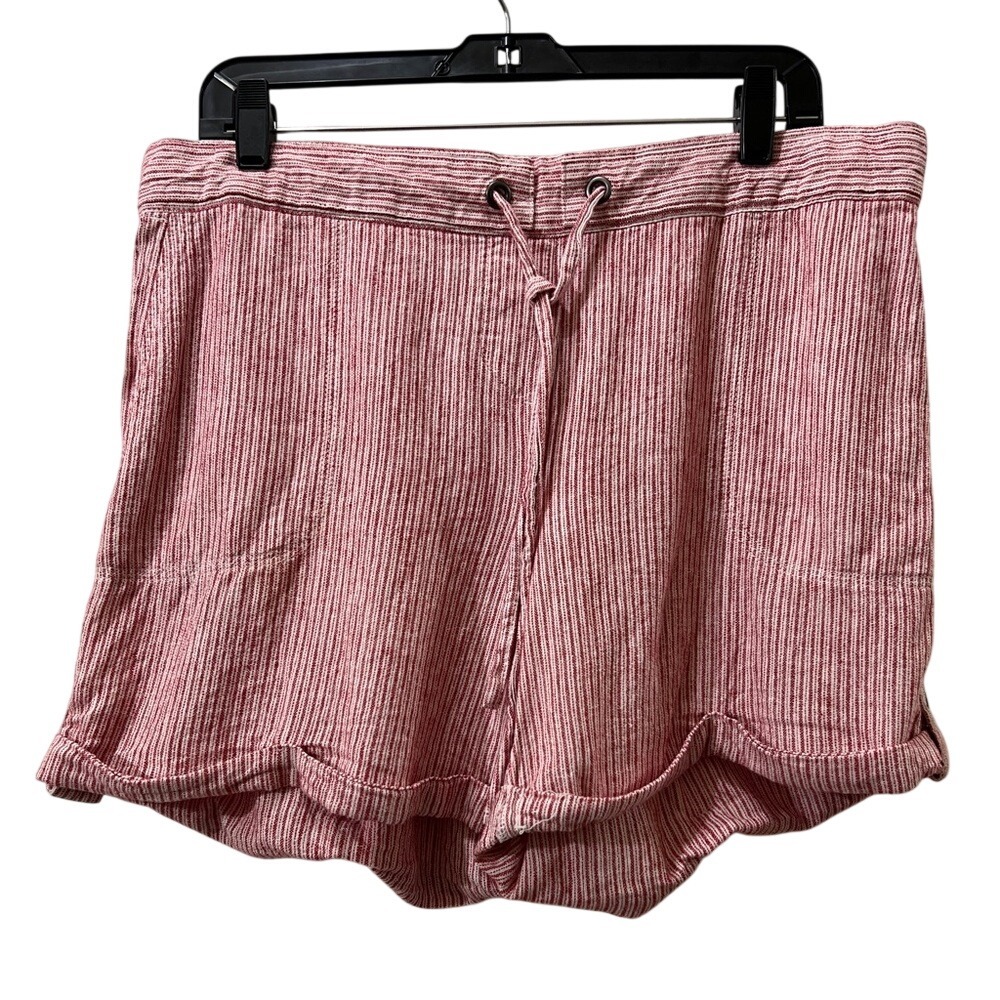 Per Se Pink Striped High Waist‎ Shorts